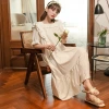 Court-style sleeping dress for women, summer short-sleeved lace lace princess-style long dress for home wear, summer loose large-sized pajamas Specification image